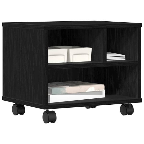 vidaXL Printera statīvs Melns ozolkoks 41 x 32 x 33.5 cm