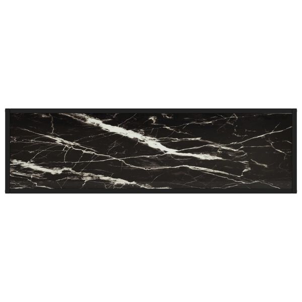 vidaXL konsoles galdiņ&scaron;, melns, 120x35x75 cm, rūdīts stikls