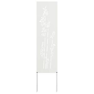 vidaXL Dārza privātuma ekrāns Balts 32 x 140 cm Auksti velmēta tērauds