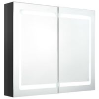 vidaXL vannasistabas skapītis ar spoguli un LED, 80x12x68 cm, melns