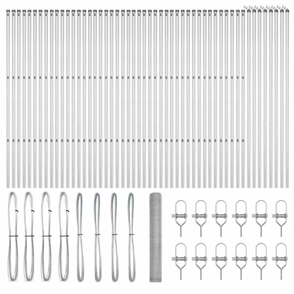 vidaXL Žoga āķis Sudraba 100 x 1 m (25 mm siets) Tērauds