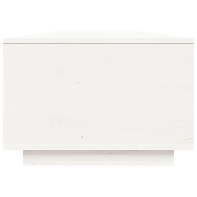vidaXL kafijas galdiņš, balts, 80x50x35,5 cm, priedes masīvkoks
