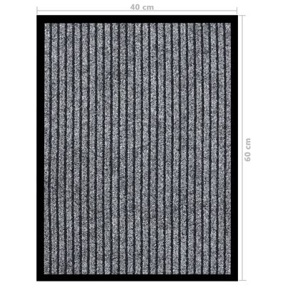 vidaXL durvju paklājs, svītrains, pelēks, 40x60 cm