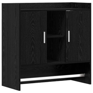 vidaXL Sienas plaukts Pie sienas Melns ozols 80 x 36 x 80 cm