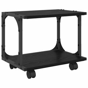 vidaXL Printera statīvs Melns ozols 41 x 28 x 33,5 cm