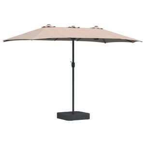 vidaXL Dārza parasols Pelēkbrūna 385 x 209 x 244 cm Poliesters
