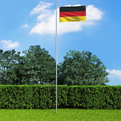 vidaXL Vācijas karogs un karoga masts, alumīnijs, 4 m
