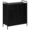 vidaXL Puse Melns ozols 97 x 33 x 81 cm Inženierijas koks