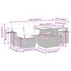 vidaXL 7-daļīgs dārza dīvāna komplekts, matrači, pelēka PE rotangpalma