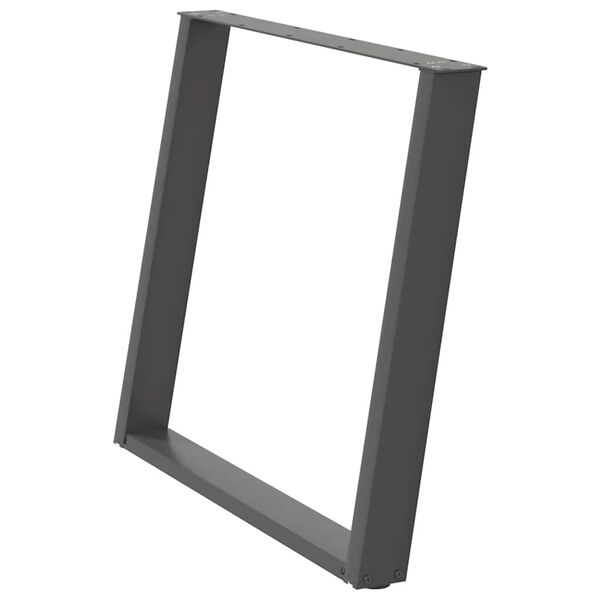 vidaXL ēdamgalda kājas, 2 gab., U-veida, antracīta krāsā, 100x(72-73) cm, tērauds