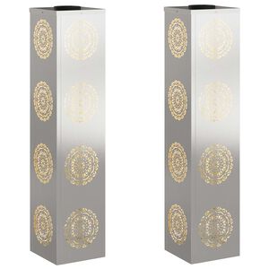 vidaXL Saules LED ceļa gaisma 2 gab. Silti balts 18 x 18 x 80 cm