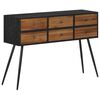 vidaXL konsoles galds ar atvilktnēm, 116x30x76 cm, pārstrādāts tīkkoks