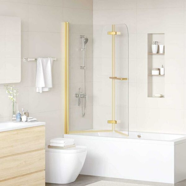 vidaXL salokāmas dušas durvis, 120x140 cm, 2 paneļi, ESG