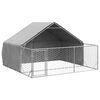 vidaXL āra suņu audzētava ar skrējienu, 3x3x1,9 m, cinkots tērauds