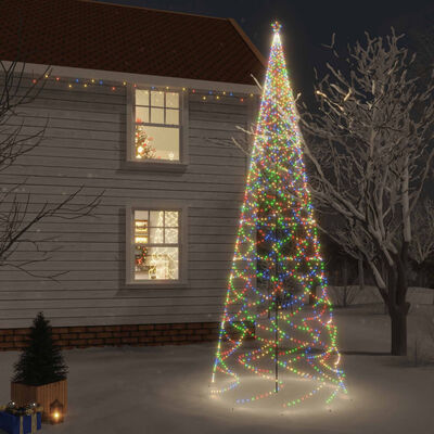 vidaXL Ziemassvētku egle ar pīķi, 3000 krāsainas LED lampiņas, 800 cm
