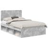 vidaXL Gultas rāmis Betona pelēks 135 x 190 cm Ciets priedes koks