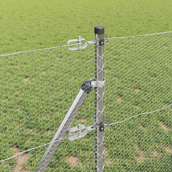 vidaXL Žoga āķis Sudraba 10 x 0,6 m (13 mm režģis) Tērauds