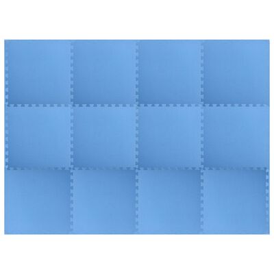 vidaXL grīdas paklājiņi, 12 gab., 4,32 ㎡, EVA putas, zili