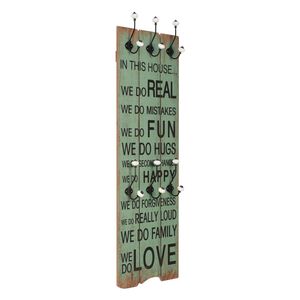 vidaXL drēbju pakaramais HAPPY LOVE, 120x40 cm, 6 āķī&scaron;i