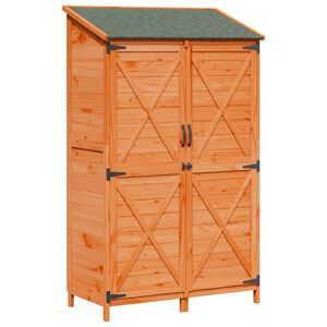 vidaXL Dārza &scaron;ķūņi ar jumtu Brūna 106 x 56 x 176,5 cm Masīvs egle koks