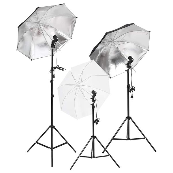 vidaXL fotostudijas komplekts, gaismas un fons