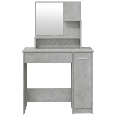 vidaXL galdiņš ar spoguli, betona pelēks, 86,5x35x136 cm