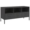 vidaXL TV skapītis, 100,5x39x50,5 cm, tērauds, melns