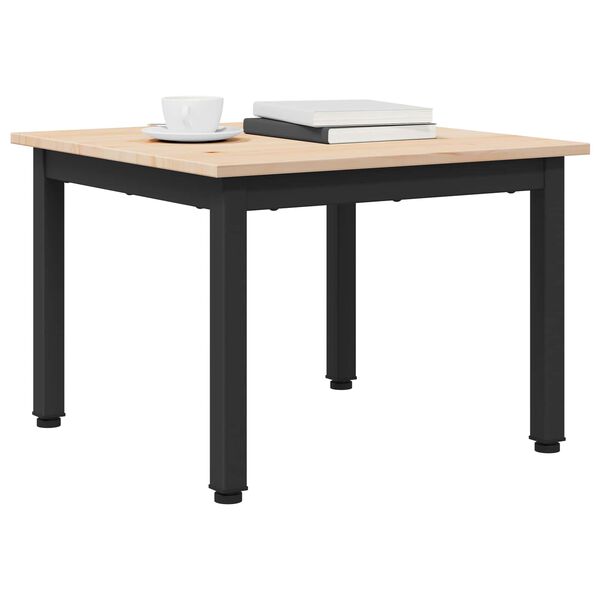 vidaXL Kafijas galdiņ&scaron; Dabiska 50 x 50 x 36 cm Ciets priedes koks
