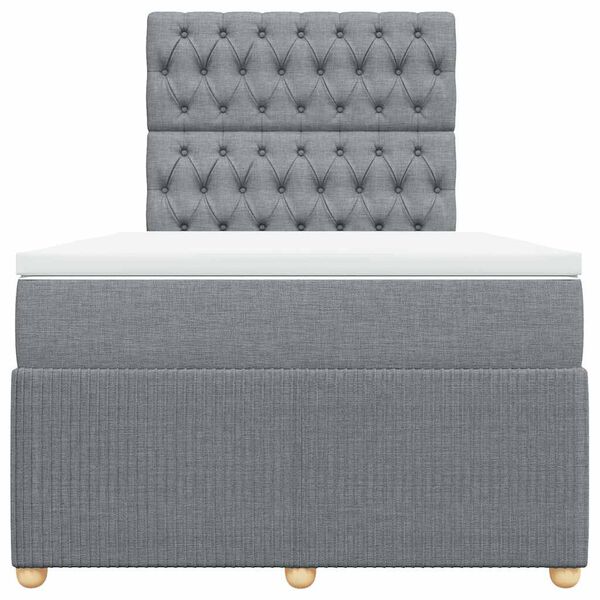 vidaXL atsperu gulta ar matraci, gai&scaron;i pelēka audums, 120x200cm