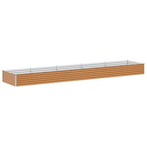vidaXL Augstā puķu kaste Gai&scaron;i brūns 485 x 100 x 36 cm Cinkots tērauds