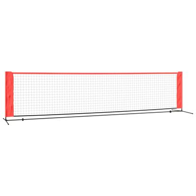 vidaXL tenisa tīkls, melns, sarkans, 400x100x87 cm, poliesters