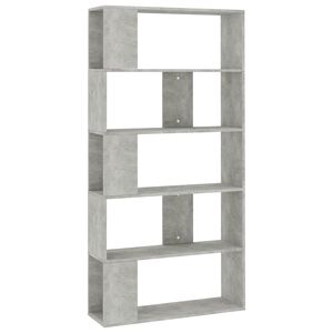 vidaXL grāmatu plaukts, 80x24x159 cm, betonpelēks, inženierijas koks