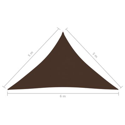 vidaXL saulessargs, 5x5x6 m, trijstūra forma, brūns oksforda audums