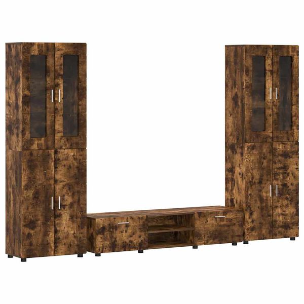 vidaXL TV skapī&scaron;u komplekts FLORIN Dūmaka ozols Inženierijas koks