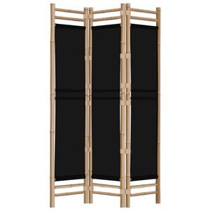 vidaXL istabas aizslietnis, 3 paneļi, 120 cm, bambuss un audekls