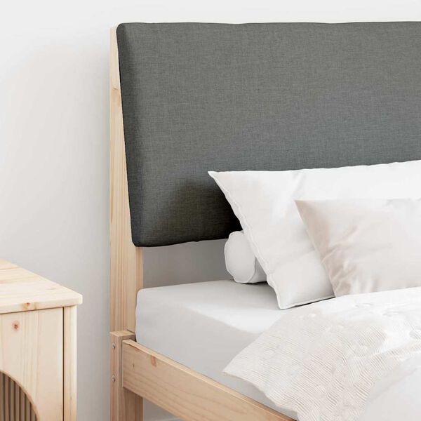 vidaXL Mīkstināts gultas galvgalis Tum&scaron;i pelēks 90 cm