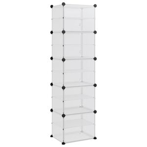 vidaXL apavu plaukts, caurspīdīgs, 44x31,5x153,5 cm, plastmasa