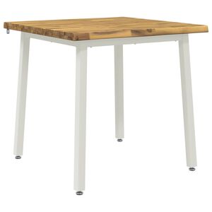 vidaXL 60 x 55 x 75 cm Cietā akācijas koks Balts Taisnstūra