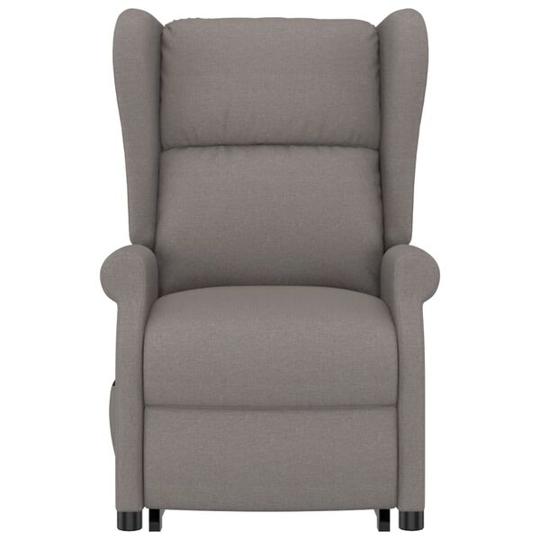 vidaXL atpūtas krēsls, paceļams, pelēkbrūns audums