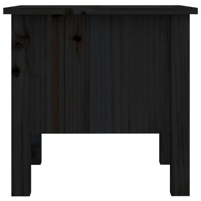 vidaXL galdiņš, melns, 40x40x39 cm, priedes masīvkoks