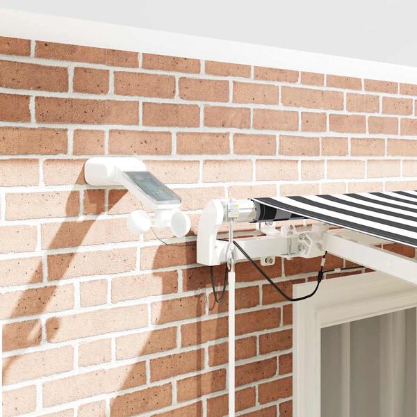 vidaXL automātiski izvelkama markīze, LED, pelēka un balta, 300x250 cm