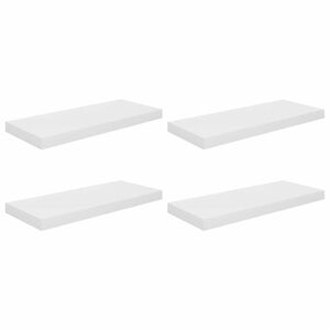 vidaXL sienas plaukti, 4 gab., spīdīgi balti, 60x23,5x3,8 cm, MDF
