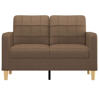 vidaXL divvietīgs dīvāns, brūns audums, 120 cm