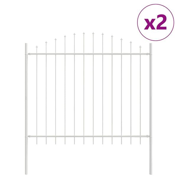 vidaXL Dārza žogs 2 pcs Balts 170 x 165 cm
