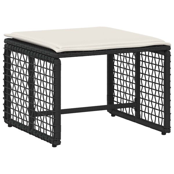 vidaXL Āra mēbeļu komplekts ar spilvenu 5 pcs Melns un balts