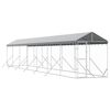 vidaXL suņu voljērs ar jumtu, 2x14x2,5m, cinkots tērauds,sudraba krāsā