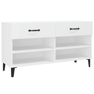 vidaXL apavu skapītis, balts, 102x35x55 cm, inženierijas koks