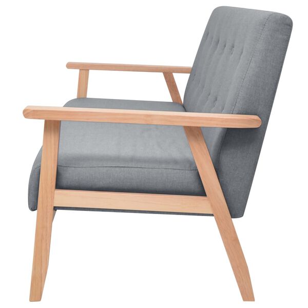 vidaXL dīvāns, trīsvietīgs, gaiši pelēks audums