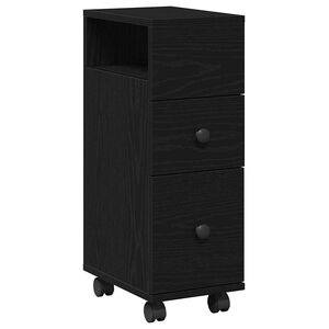 vidaXL Vannas istabas mēbeļu komplekts Melns ozolkoks 33 x 23 x 65 cm