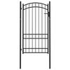 vidaXL žoga vārti Emmen ar arkveida aug&scaron;daļu, tērauds, 100x123,5 cm, melni